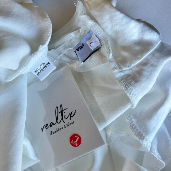 Realtix White backless Dress Party Wedding White Long Dress Size L - Picture 8 of 12